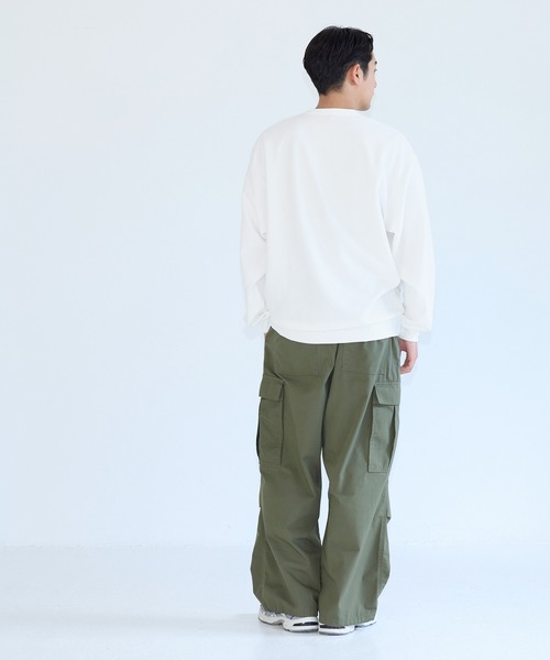 coca（coca）（コカ）の「エンボススウェット風ワイドロンT（Tシャツ/カットソー・メンズ・ホワイト/グレー/ブラック/ダークグリーン・L/M/XL）」の9枚目の写真
