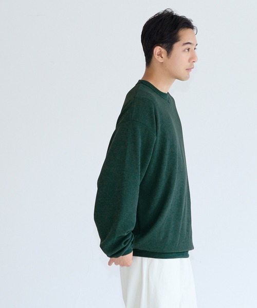 coca（coca）（コカ）の「エンボススウェット風ワイドロンT（Tシャツ/カットソー・メンズ・ホワイト/グレー/ブラック/ダークグリーン・L/M/XL）」の16枚目の写真