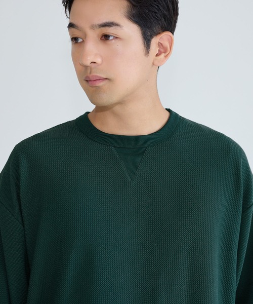 coca（coca）（コカ）の「エンボススウェット風ワイドロンT（Tシャツ/カットソー・メンズ・ホワイト/グレー/ブラック/ダークグリーン・L/M/XL）」の17枚目の写真