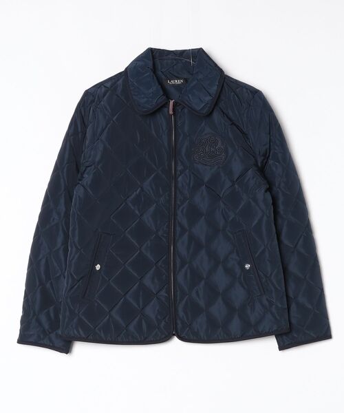 LAUREN RALPH LAUREN(ローレン ラルフ ローレン)の「クレストパッチ ツイルトリム キルテッド ジャケット(ブルゾン・レディース・ネイビー系1・S/M/L/XS/XXS)」の4枚目の写真