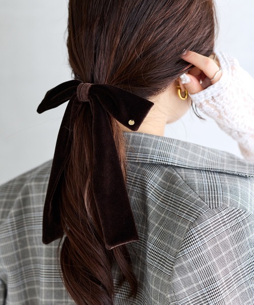 VIS(ビス)の「ベロアリボンヘアカフ(バレッタ/ヘアクリップ・レディース・ブラック系その他/ブラック/ダークブラウン・FREE)」の13枚目の写真