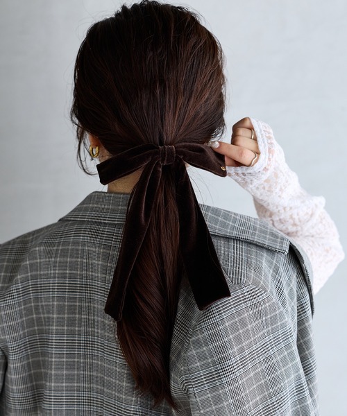 VIS(ビス)の「ベロアリボンヘアカフ(バレッタ/ヘアクリップ・レディース・ブラック系その他/ブラック/ダークブラウン・FREE)」の14枚目の写真