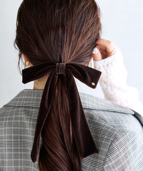 VIS(ビス)の「ベロアリボンヘアカフ(バレッタ/ヘアクリップ・レディース・ブラック系その他/ブラック/ダークブラウン・FREE)」の15枚目の写真