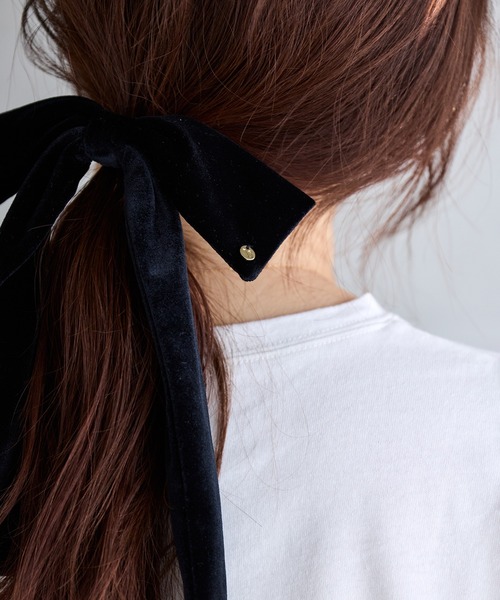 VIS(ビス)の「ベロアリボンヘアカフ(バレッタ/ヘアクリップ・レディース・ブラック系その他/ブラック/ダークブラウン・FREE)」の18枚目の写真