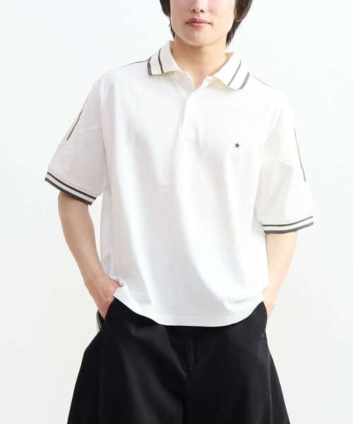 CONVERSE TOKYO(コンバーストウキョウ)の「SIDE LINE POLO SHIRT(Tシャツ/カットソー・レディース・ネイビー/ホワイト/ブラック・SMALL/MEDIUM)」の2枚目の写真