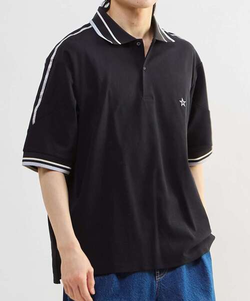 CONVERSE TOKYO(コンバーストウキョウ)の「SIDE LINE POLO SHIRT(Tシャツ/カットソー・レディース・ネイビー/ホワイト/ブラック・SMALL/MEDIUM)」の1枚目の写真