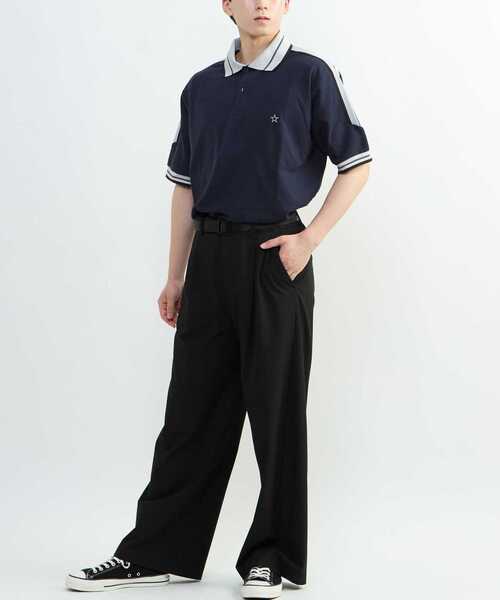 CONVERSE TOKYO(コンバーストウキョウ)の「SIDE LINE POLO SHIRT(Tシャツ/カットソー・レディース・ネイビー/ホワイト/ブラック・SMALL/MEDIUM)」の4枚目の写真