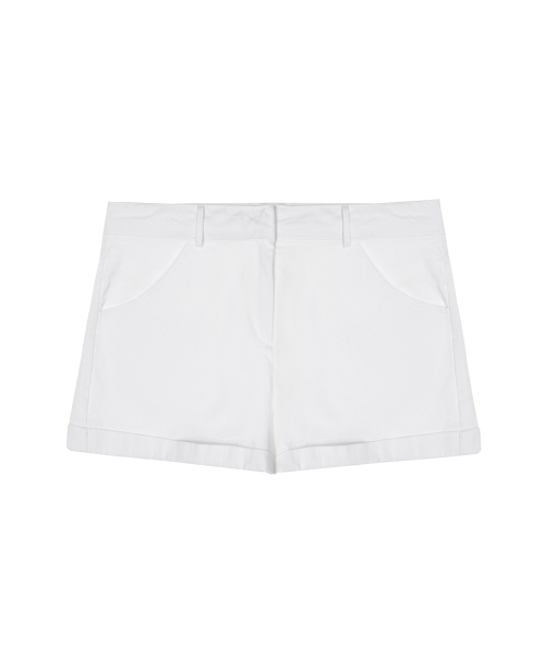 NICK&NICOLE(ニックアンドニコール)の「COTTON ROLL-UP SHORT PANTS_WHITE(その他パンツ・レディース・その他・MEDIUM/SMALL/LARGE)」の1枚目の写真