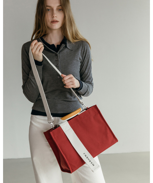 MARHEN.J(マルヘンジェイ)の「RICO COMFORT (リココンフォート) キャンバス 3WAY トートバッグ(トートバッグ・レディース・モスグリーン/サンドベージュ/ピンク/レッド・FREE)」の6枚目の写真