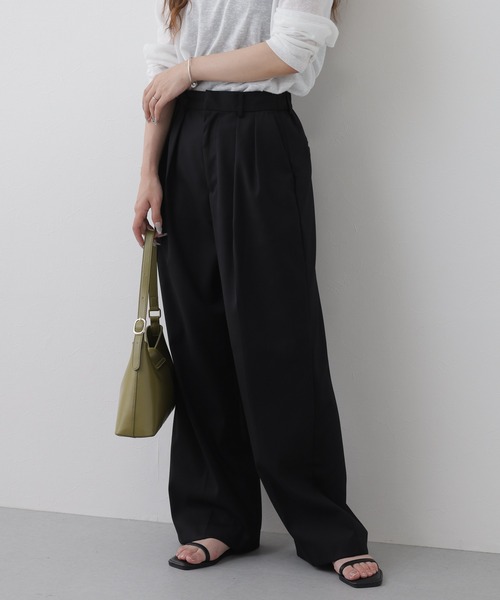 OMNES(オムネス)の「BEAUTIFUL FRIDAY ツータックストレートパンツ(その他パンツ・レディース・ブラック・L)」の8枚目の写真