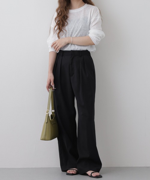 OMNES(オムネス)の「BEAUTIFUL FRIDAY ツータックストレートパンツ(その他パンツ・レディース・ブラック・L)」の10枚目の写真