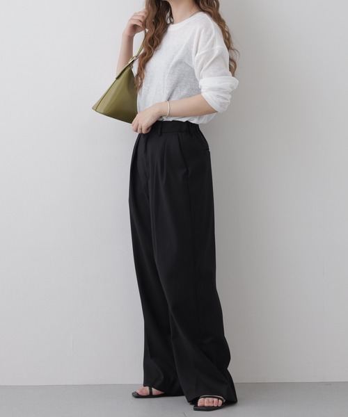 OMNES(オムネス)の「BEAUTIFUL FRIDAY ツータックストレートパンツ(その他パンツ・レディース・ブラック・L)」の11枚目の写真