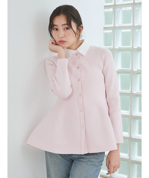 Mila Owen(ミラオーウェン)の「2WAY襟付きペプラムニットトップス(ニット/セーター・レディース・ブラック/アイボリー/ライトピンク・1/0)」の7枚目の写真