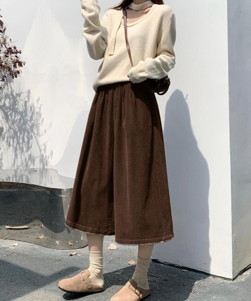 semplice(センプリチェ)の「秋冬向け コーデュロイワイドクロップパンツ(その他パンツ・レディース・ベージュ/ブラウン/ブルー/キャメル・F)」の10枚目の写真