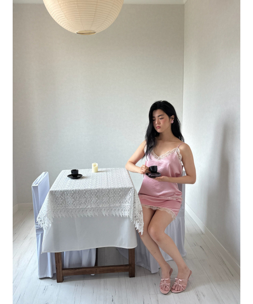 THEPORTA（ザ ポルタ）の「SATIN LACE SLIP DRESS, PINK（ワンピース・レディース・その他・OS）」の4枚目の写真