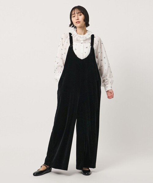 SACRA(サクラ)の「<SACRA>ベロア オールインワン パンツ(つなぎ/オールインワン・レディース・ブラック・38)」の3枚目の写真