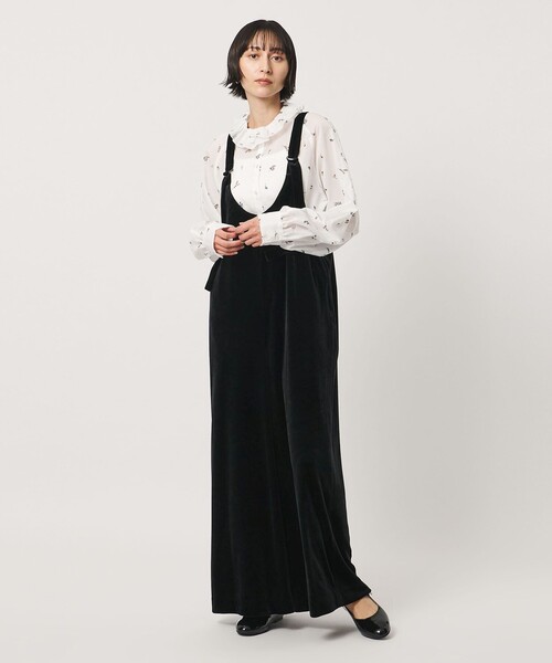 SACRA(サクラ)の「<SACRA>ベロア オールインワン パンツ(つなぎ/オールインワン・レディース・ブラック・38)」の4枚目の写真