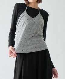 【セットアイテム】シアーリブドットビスチェ