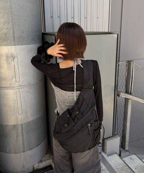 goocy(グーシー)の「【セットアイテム】シアーリブドットビスチェ(Tシャツ/カットソー・レディース・ブラック/グレー/ベージュ・FREE)」の7枚目の写真