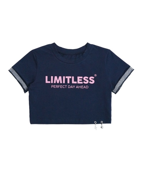 Amly City(アンリーシティ)の「チャーム付きクロップTシャツ(Tシャツ/カットソー・レディース・ネイビー/ベビーピンク/ライトブルー・FREE)」の1枚目の写真