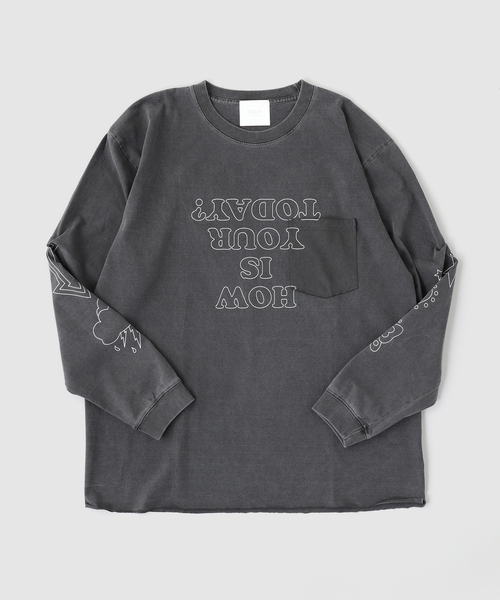 TODAY edition（トゥデイエディション）の「TODAY edition / トゥデイエディション TROMPE L'OEIL L/STEE #1（Tシャツ/カットソー・メンズ・チャコールグレー/ホワイト・LARGE/MEDIUM）」の2枚目の写真