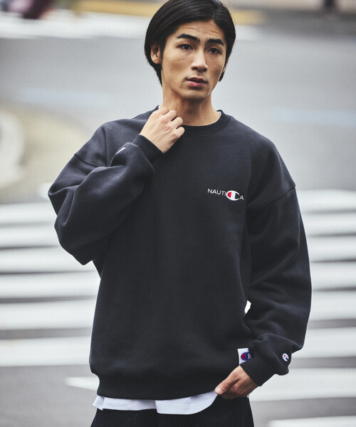 NAUTICA(ノーティカ)の「NAUTICA/ノーティカ Champion × NAUTICA embroidered sweatshirt(スウェット・メンズ・ネイビー/グレー/ブラック・X-LARGE/MEDIUM/XX-LARGE/LARGE)」の4枚目の写真