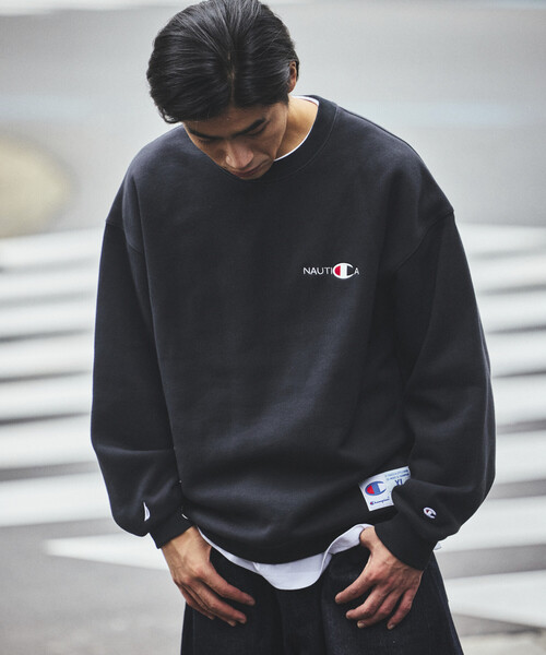 NAUTICA(ノーティカ)の「NAUTICA/ノーティカ Champion × NAUTICA embroidered sweatshirt(スウェット・メンズ・ネイビー/グレー/ブラック・X-LARGE/MEDIUM/XX-LARGE/LARGE)」の5枚目の写真