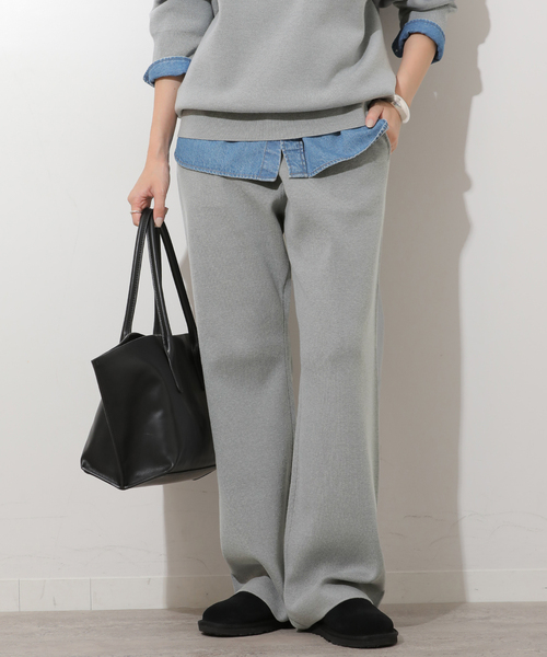 JOURNAL STANDARD relume(ジャーナルスタンダード レリューム)の「【MULTI FUNC+】ニットパンツ(その他パンツ・レディース・ライトグレー/ネイビー/アイボリー・FREE)」の1枚目の写真