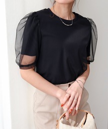 【SG】レイヤードチュールトップス Tシャツ 半袖