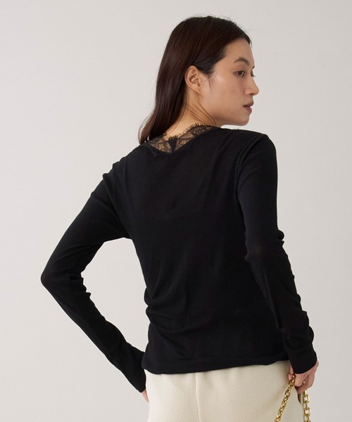 marmors(マルモア)の「【marmors】レースVネックプルオーバー(Tシャツ/カットソー・レディース・ブラック/ホワイト・36)」の22枚目の写真