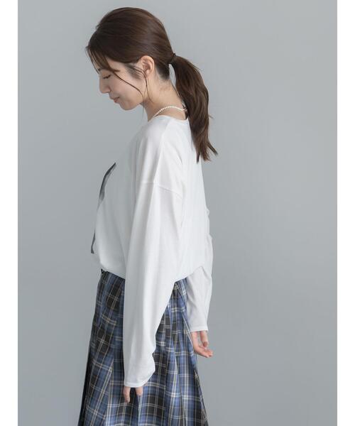 Te chichi(テチチ)の「モノクロームフォトロンT(Tシャツ/カットソー・レディース・オフホワイト/チャコールグレー/ブラウン・F)」の15枚目の写真