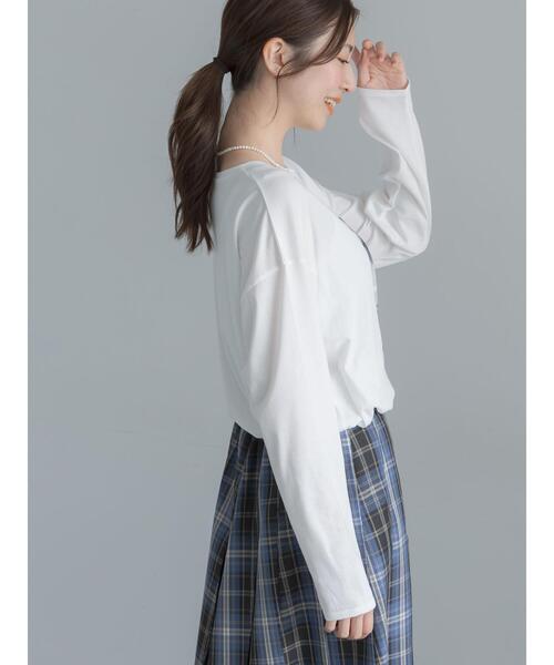 Te chichi(テチチ)の「モノクロームフォトロンT(Tシャツ/カットソー・レディース・オフホワイト/チャコールグレー/ブラウン・F)」の17枚目の写真