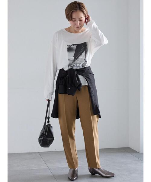 Te chichi(テチチ)の「モノクロームフォトロンT(Tシャツ/カットソー・レディース・オフホワイト/チャコールグレー/ブラウン・F)」の18枚目の写真