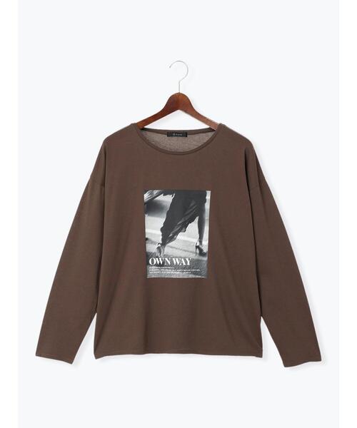 Te chichi(テチチ)の「モノクロームフォトロンT(Tシャツ/カットソー・レディース・オフホワイト/チャコールグレー/ブラウン・F)」の21枚目の写真