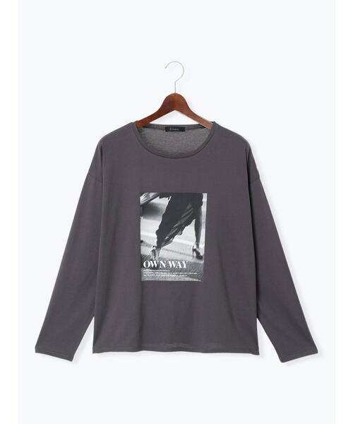 Te chichi(テチチ)の「モノクロームフォトロンT(Tシャツ/カットソー・レディース・オフホワイト/チャコールグレー/ブラウン・F)」の22枚目の写真