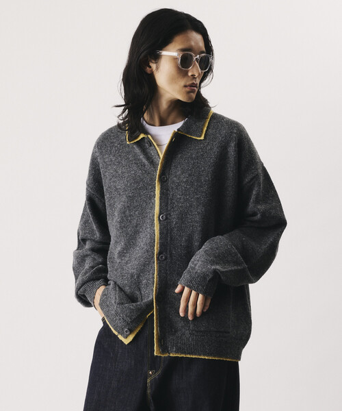 FREAK'S STORE(フリークスストア)の「Firsthand/ファーストハンド フェイクレイヤード ニットジャケット【限定展開】(カーディガン/ボレロ・メンズ・サックスブルー/チャコールグレー/ブラック・LARGE/MEDIUM)」の1枚目の写真
