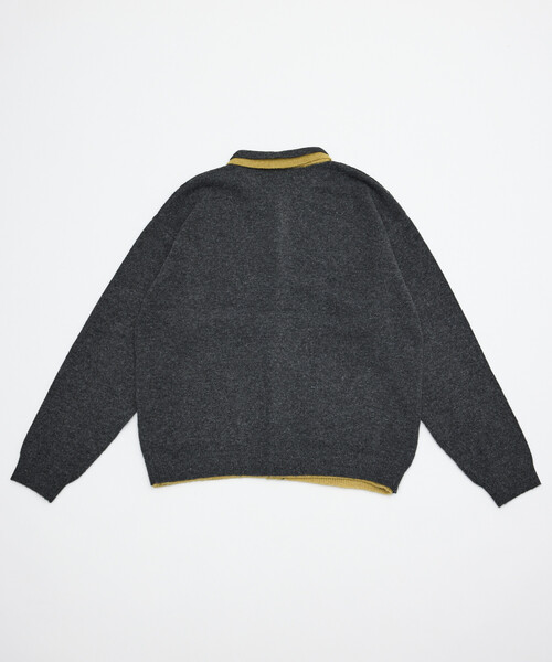 FREAK'S STORE(フリークスストア)の「Firsthand/ファーストハンド フェイクレイヤード ニットジャケット【限定展開】(カーディガン/ボレロ・メンズ・サックスブルー/チャコールグレー/ブラック・LARGE/MEDIUM)」の9枚目の写真