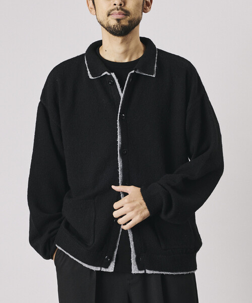 FREAK'S STORE(フリークスストア)の「Firsthand/ファーストハンド フェイクレイヤード ニットジャケット【限定展開】(カーディガン/ボレロ・メンズ・サックスブルー/チャコールグレー/ブラック・LARGE/MEDIUM)」の15枚目の写真