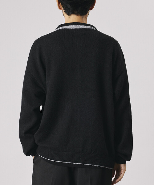 FREAK'S STORE(フリークスストア)の「Firsthand/ファーストハンド フェイクレイヤード ニットジャケット【限定展開】(カーディガン/ボレロ・メンズ・サックスブルー/チャコールグレー/ブラック・LARGE/MEDIUM)」の16枚目の写真