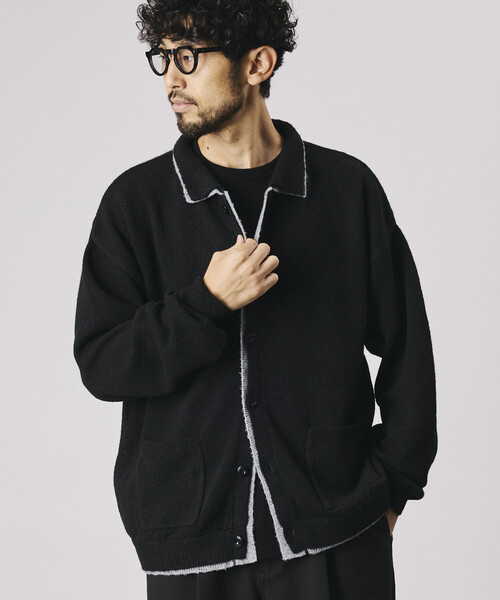 FREAK'S STORE(フリークスストア)の「Firsthand/ファーストハンド フェイクレイヤード ニットジャケット【限定展開】(カーディガン/ボレロ・メンズ・サックスブルー/チャコールグレー/ブラック・LARGE/MEDIUM)」の18枚目の写真