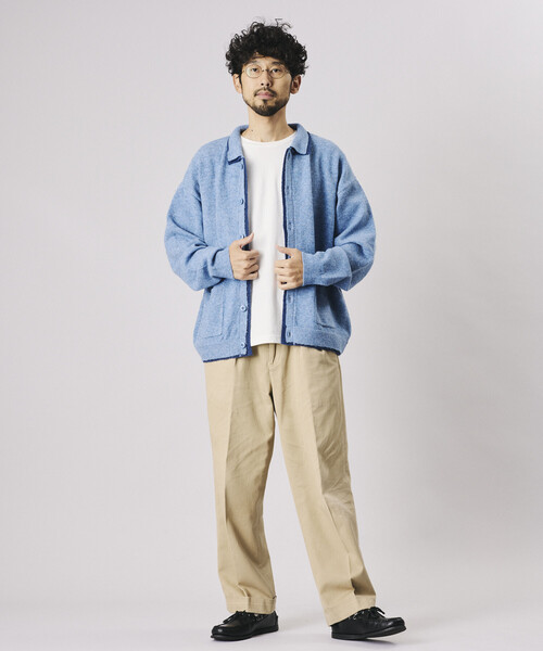 FREAK'S STORE(フリークスストア)の「Firsthand/ファーストハンド フェイクレイヤード ニットジャケット【限定展開】(カーディガン/ボレロ・メンズ・サックスブルー/チャコールグレー/ブラック・LARGE/MEDIUM)」の19枚目の写真