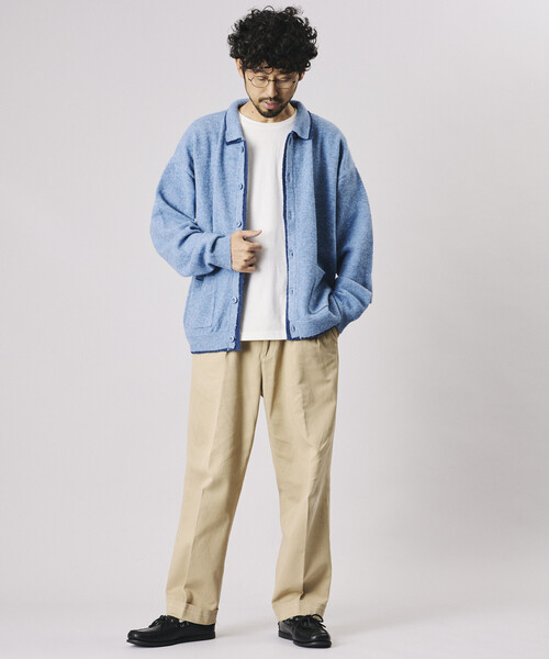 FREAK'S STORE(フリークスストア)の「Firsthand/ファーストハンド フェイクレイヤード ニットジャケット【限定展開】(カーディガン/ボレロ・メンズ・サックスブルー/チャコールグレー/ブラック・LARGE/MEDIUM)」の20枚目の写真