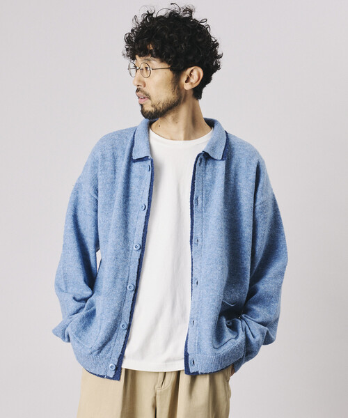 FREAK'S STORE(フリークスストア)の「Firsthand/ファーストハンド フェイクレイヤード ニットジャケット【限定展開】(カーディガン/ボレロ・メンズ・サックスブルー/チャコールグレー/ブラック・LARGE/MEDIUM)」の21枚目の写真
