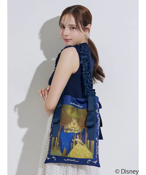 MERCURYDUO(マーキュリーデュオ)の「【ディズニーコレクション】美女と野獣/サテンプリントトートバッグ(トートバッグ・レディース・ブルー/グリーン・FREE)」の1枚目の写真
