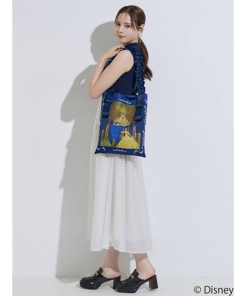 MERCURYDUO(マーキュリーデュオ)の「【ディズニーコレクション】美女と野獣/サテンプリントトートバッグ(トートバッグ・レディース・ブルー/グリーン・FREE)」の4枚目の写真
