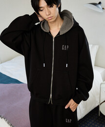 PUBLUX × GAP/ギャップ <セットアップ対応>別注 配色 ボア フード ポンチ スウェット パーカー 限定展開