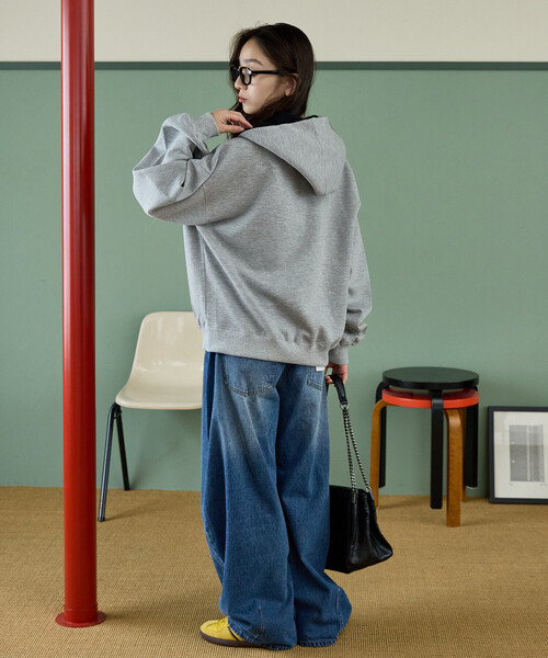 GAP(ギャップ)の「PUBLUX × GAP/ギャップ <セットアップ対応>別注 配色 ボア フード ポンチ スウェット パーカー 限定展開(パーカー・メンズ・ネイビー/ライトグレー/ブラック・SMALL/MEDIUM/LARGE)」の17枚目の写真