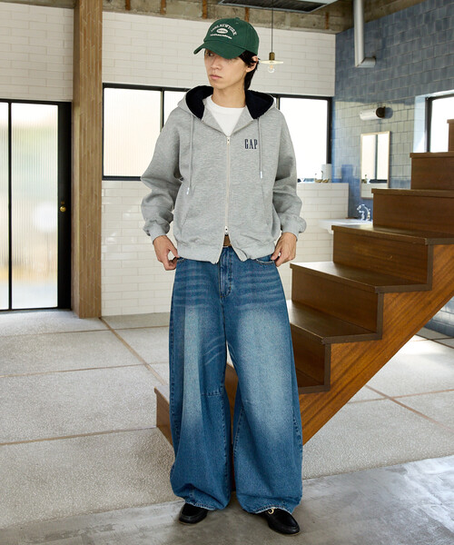 GAP(ギャップ)の「PUBLUX × GAP/ギャップ <セットアップ対応>別注 配色 ボア フード ポンチ スウェット パーカー 限定展開(パーカー・メンズ・ネイビー/ライトグレー/ブラック・SMALL/MEDIUM/LARGE)」の7枚目の写真
