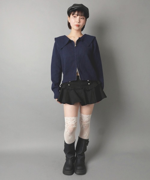 SPINNS(スピンズ)の「ナポレオンミニスカート/フリル/韓国ガーリー(スカート・レディース・ブラウン/ブラック/アイボリー・ONESIZE)」の11枚目の写真