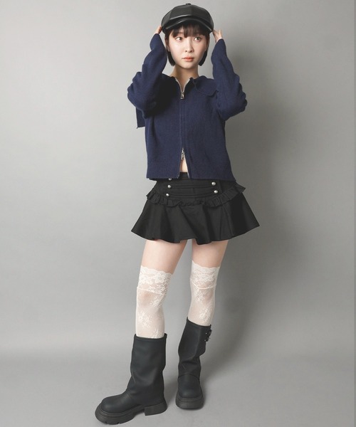 SPINNS(スピンズ)の「ナポレオンミニスカート/フリル/韓国ガーリー(スカート・レディース・ブラウン/ブラック/アイボリー・ONESIZE)」の10枚目の写真